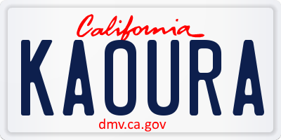 CA license plate KAOURA