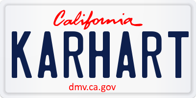 CA license plate KARHART