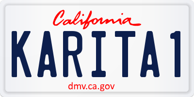 CA license plate KARITA1