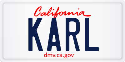 CA license plate KARL