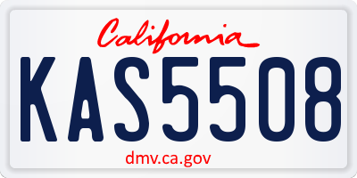 CA license plate KAS5508