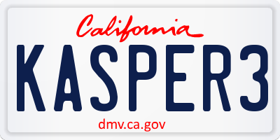 CA license plate KASPER3