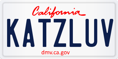 CA license plate KATZLUV