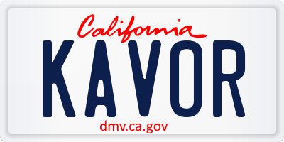 CA license plate KAVOR