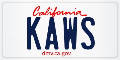 CA license plate KAWS