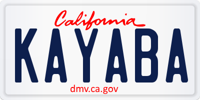 CA license plate KAYABA