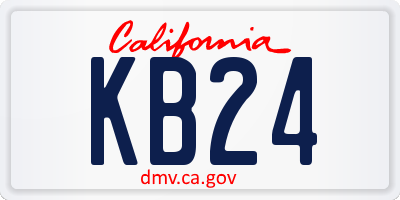 CA license plate KB24