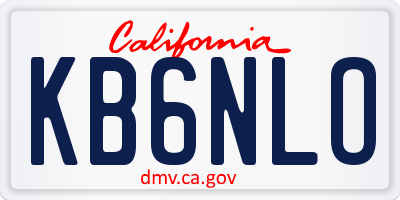 CA license plate KB6NLO