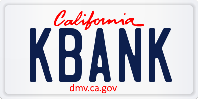 CA license plate KBANK