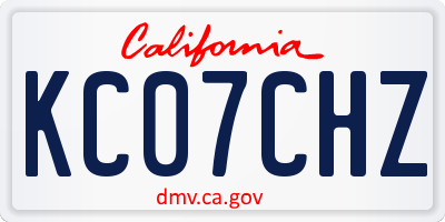 CA license plate KC07CHZ