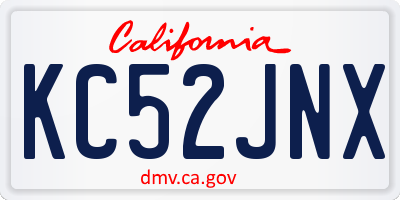 CA license plate KC52JNX