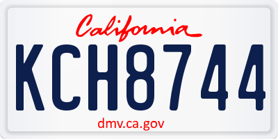 CA license plate KCH8744