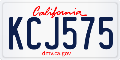 CA license plate KCJ575