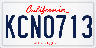 CA license plate KCN0713