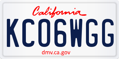 CA license plate KCO6WGG