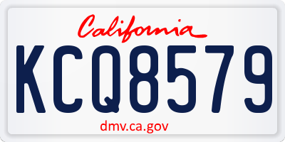 CA license plate KCQ8579