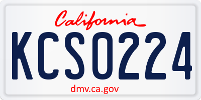 CA license plate KCS0224