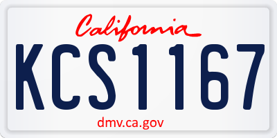 CA license plate KCS1167