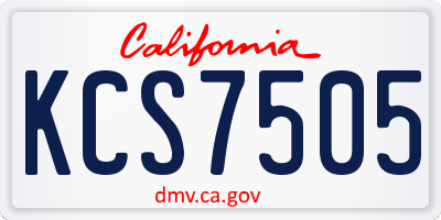 CA license plate KCS7505