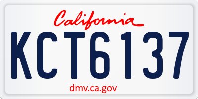 CA license plate KCT6137