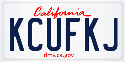 CA license plate KCUFKJ