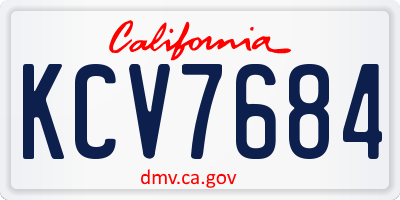 CA license plate KCV7684