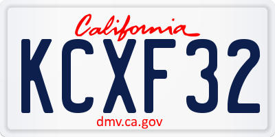 CA license plate KCXF32