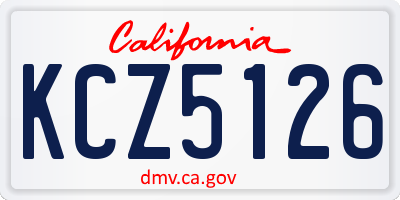 CA license plate KCZ5126