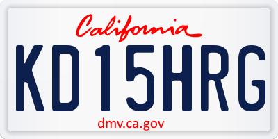 CA license plate KD15HRG