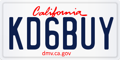 CA license plate KD6BUY