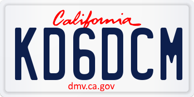 CA license plate KD6DCM