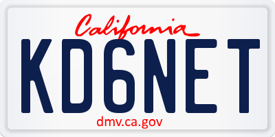 CA license plate KD6NET