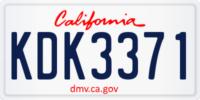 CA license plate KDK3371