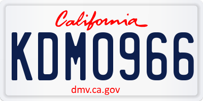 CA license plate KDM0966