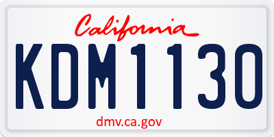 CA license plate KDM1130
