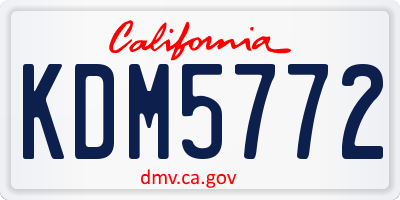 CA license plate KDM5772