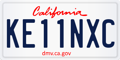 CA license plate KE11NXC