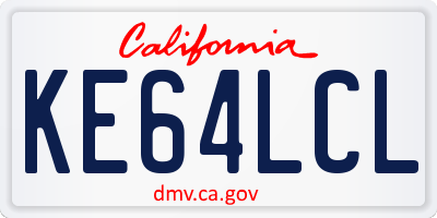 CA license plate KE64LCL