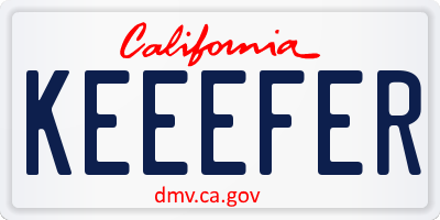 CA license plate KEEEFER