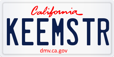 CA license plate KEEMSTR