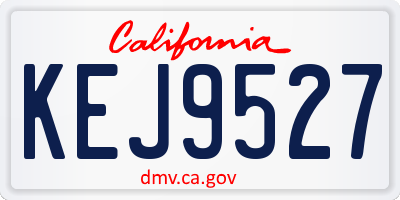 CA license plate KEJ9527