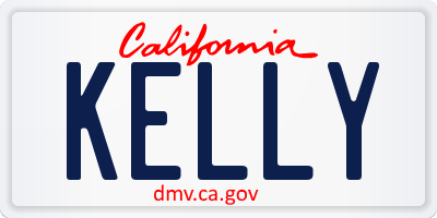 CA license plate KELLY