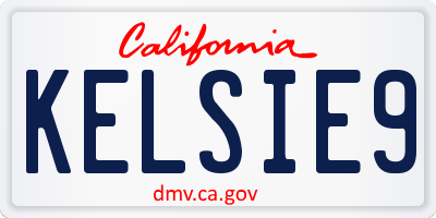 CA license plate KELSIE9