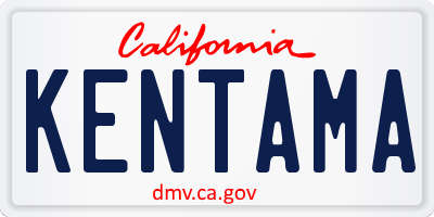 CA license plate KENTAMA