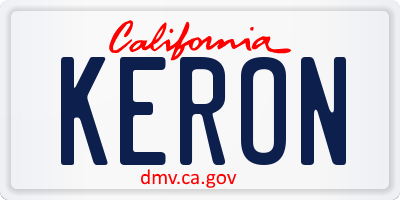 CA license plate KERON