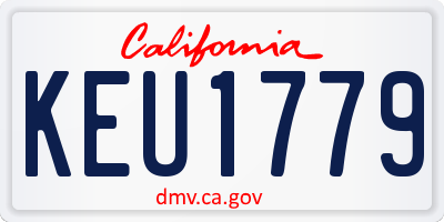 CA license plate KEU1779