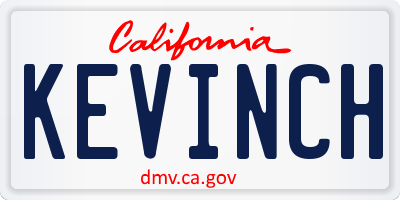 CA license plate KEVINCH