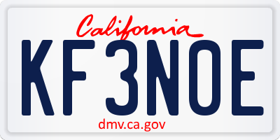 CA license plate KF3N0E