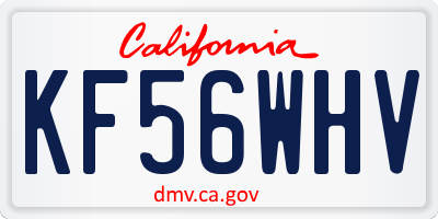 CA license plate KF56WHV