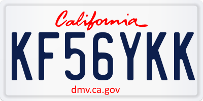 CA license plate KF56YKK